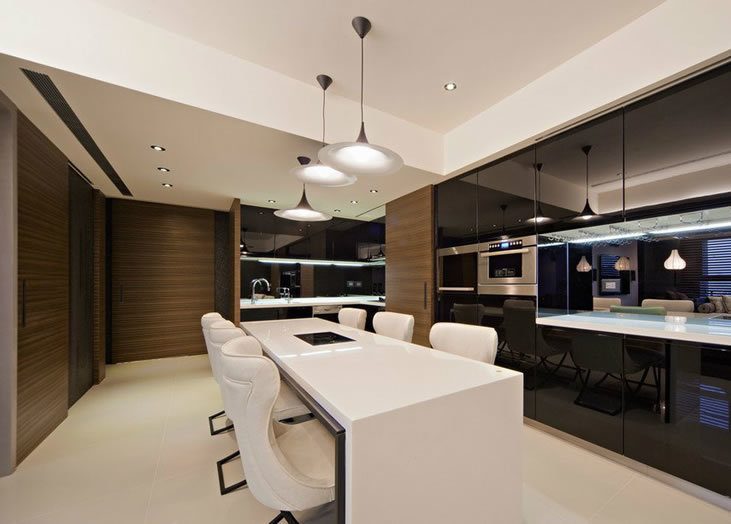 现代个性硬朗厨房精装修隔断效果图