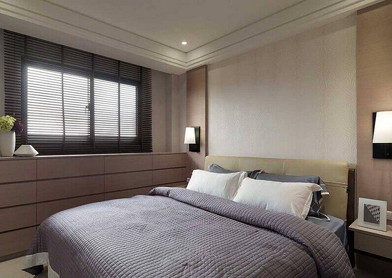 现代时尚三居室卧室搭配效果图