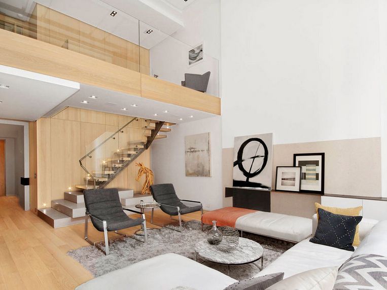 清爽简洁的日式原木复式楼效果图