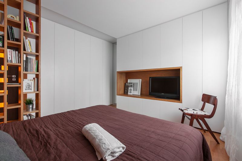 素雅现代卧室电视背景墙设计图 - 效果图