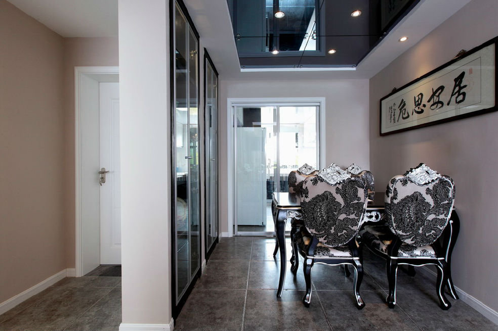 欧式新古典餐厅玻璃吊顶案例图 - 效果图