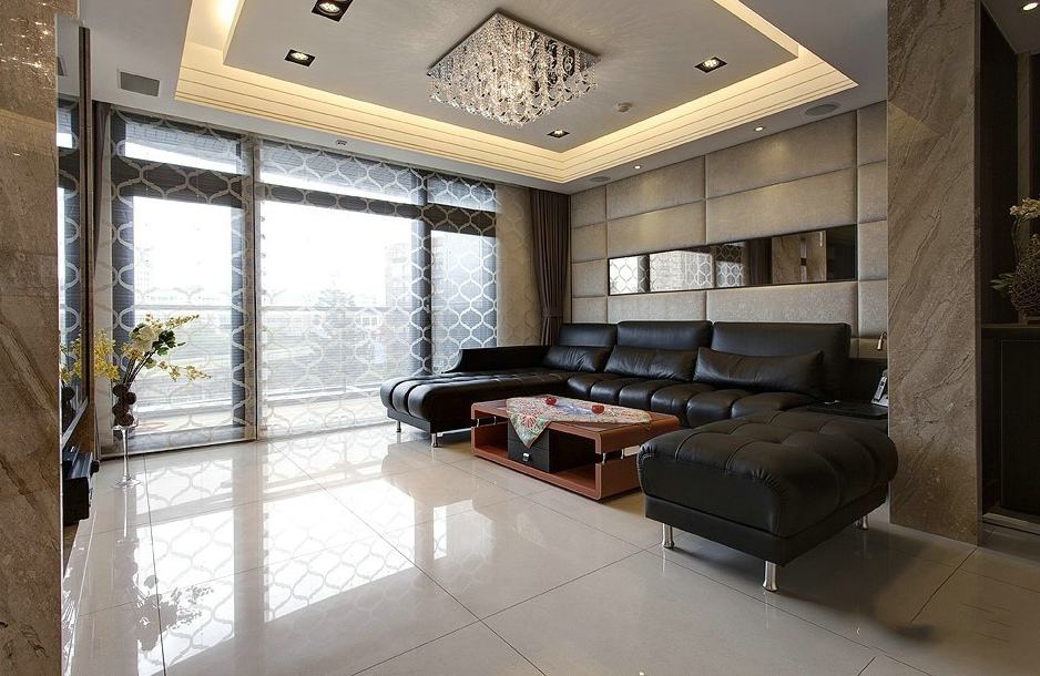 家装客厅简约设计窗帘隔断效果图