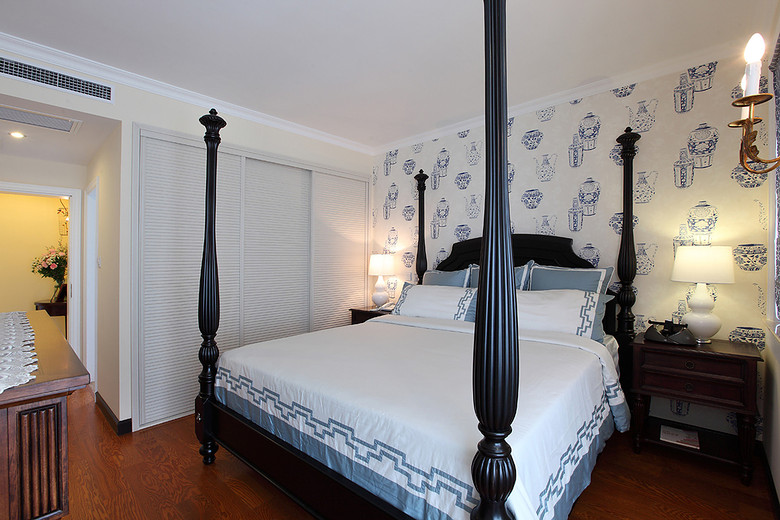 温馨时尚美式三居卧室装潢设计 - 效果图