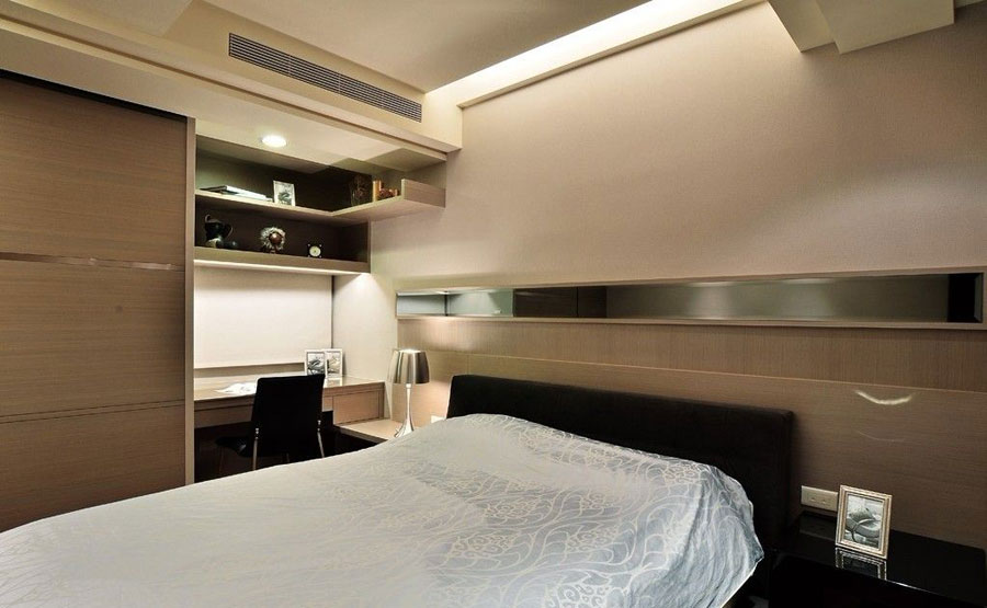 简约现代卧室背景墙装修效果图