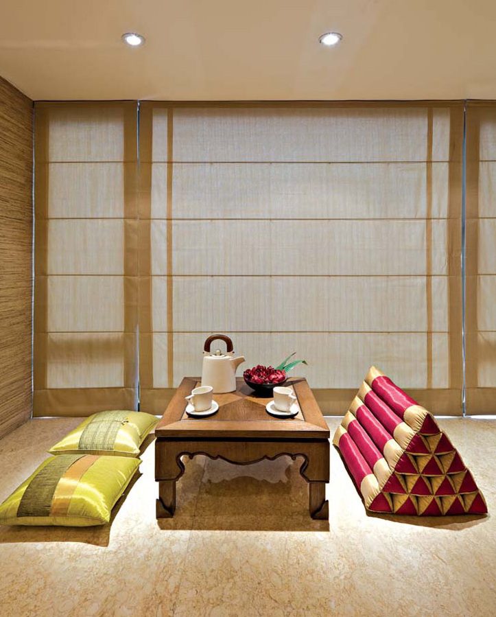 现代中式风格别墅室内榻榻米屏风设计装潢效果图