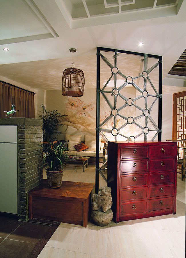 仿古新中式红木隔断设计欣赏图 - 效果图