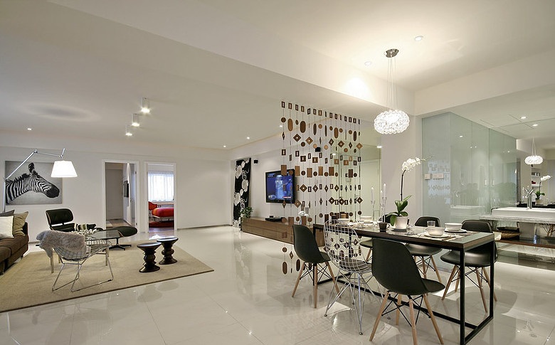 时尚现代二居开放式空间设计 - 效果图