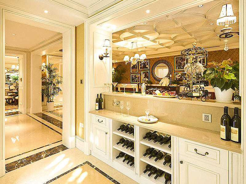 华丽复古欧式红酒酒柜设计图 - 效果图