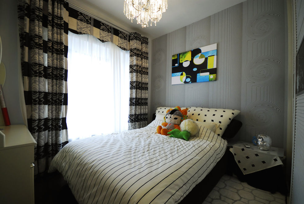 灰色混搭儿童房软装装饰效果图