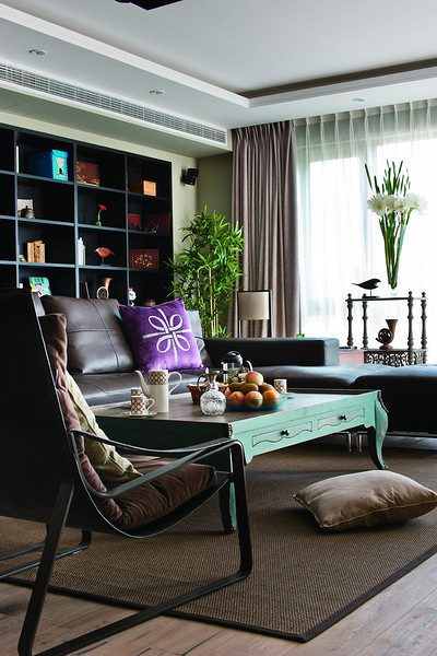 15万复古混搭风格三居客厅装潢设计图 - 效果图