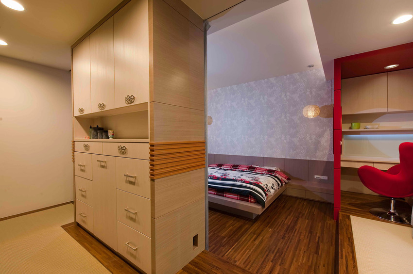 创意现代卧室隔断设计效果图