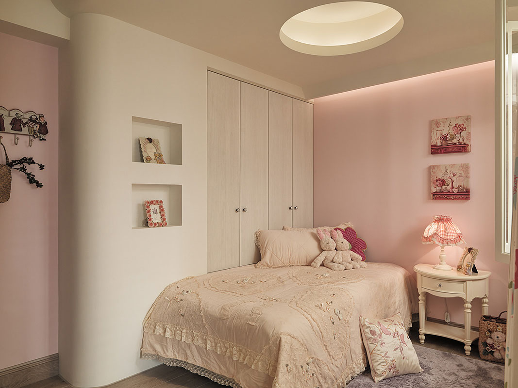 粉嫩可爱美式儿童房设计装潢参考图 - 效果图