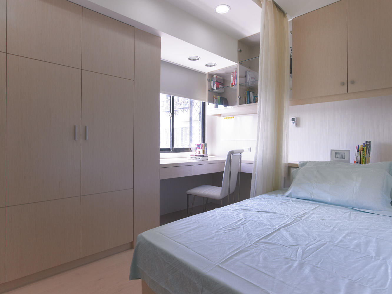 清新裸色简约宜家风格卧室衣柜设计 - 效果图