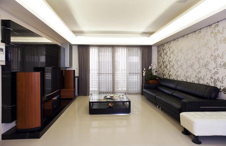 110平米现代时尚客厅简易装修样板欣赏图 - 效果图