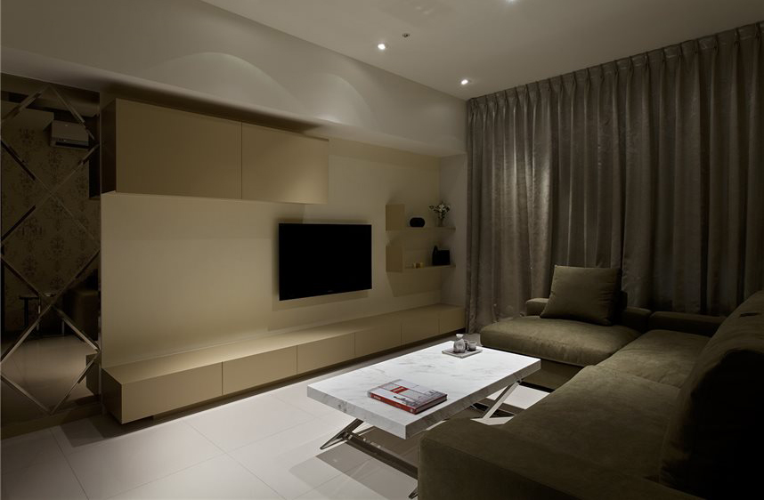 简约现代客厅 电视背景墙装饰图 - 效果图