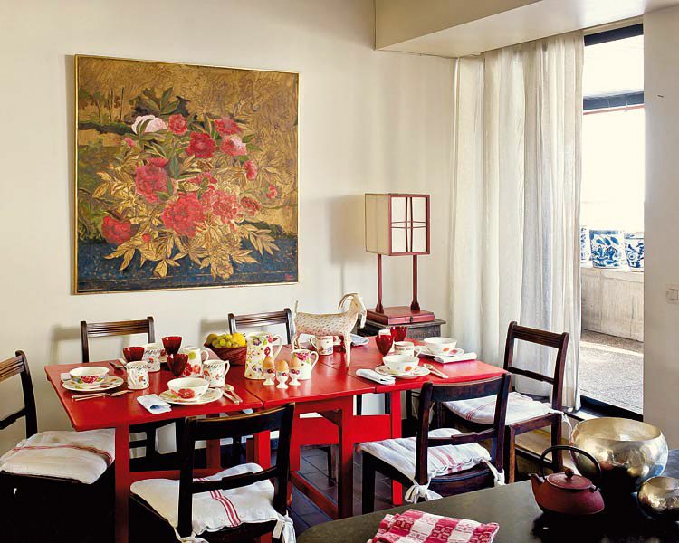 乡村田园风格室内休闲餐厅阳台过道设计 - 效果图