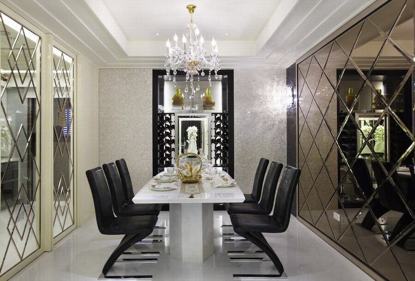 现代豪华别墅餐厅案例图 - 效果图