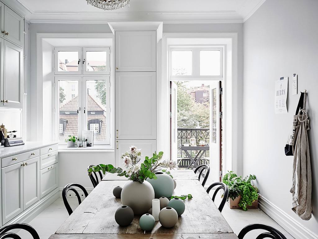 简洁怀旧北欧开放式餐厅隔断设计图 - 效果图