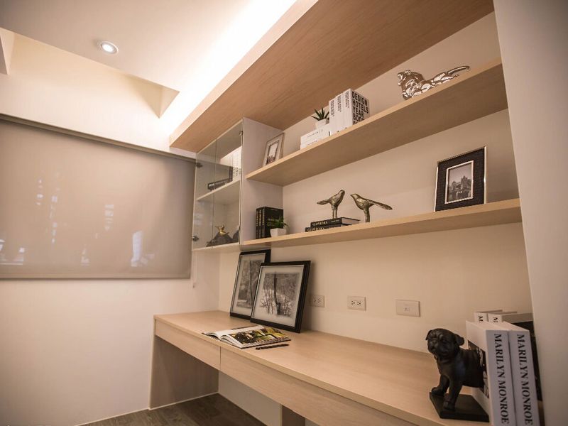 浅色原木北欧书房装修示意图 - 效果图