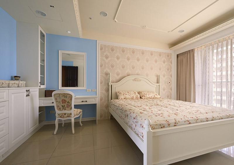 简约清新田园风卧室背景墙效果图