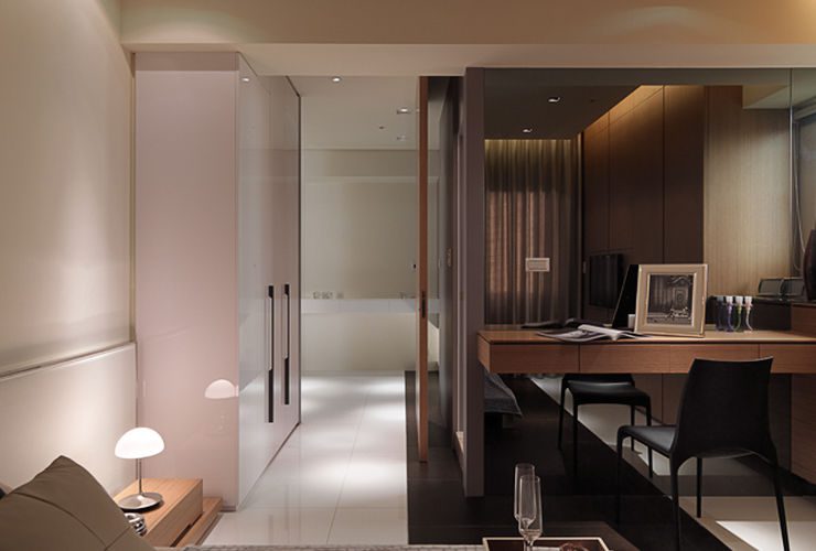 简约公寓书房过道效果图