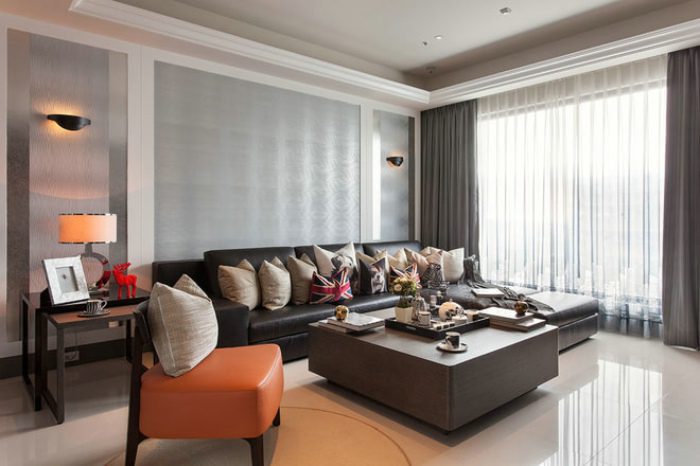 现代美式客厅家居装饰图 - 效果图