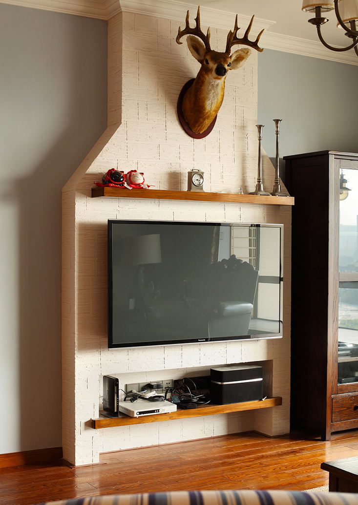 美式乡村风 家居电视背景墙装饰图 - 效果图