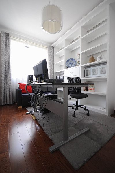 舒适简约现代风书房效果图