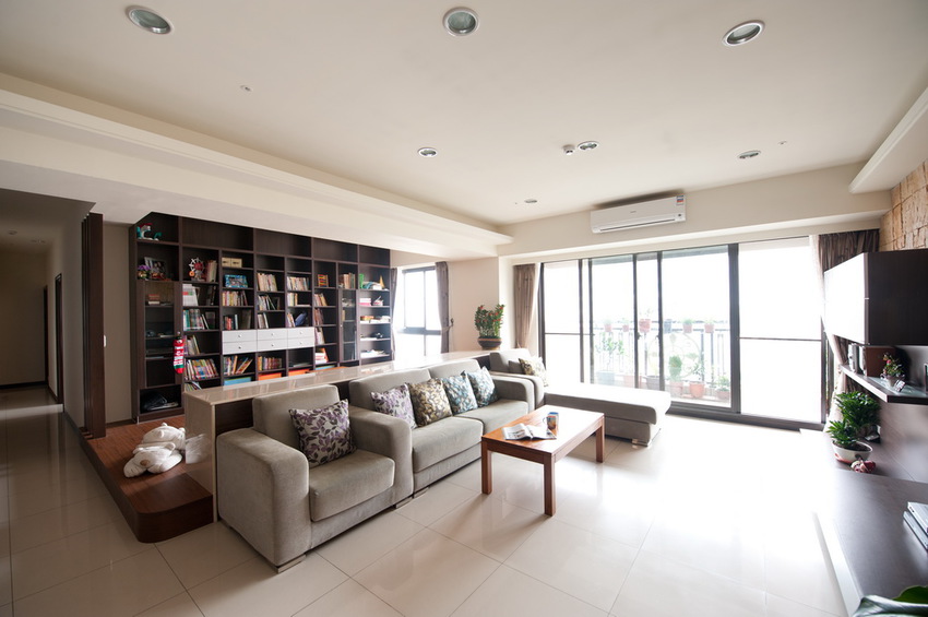 潮流现代三居客厅书房设计 - 效果图