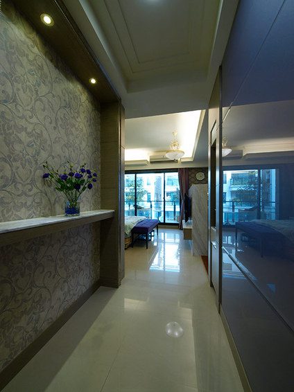 现代家装过道壁纸装饰图 - 效果图