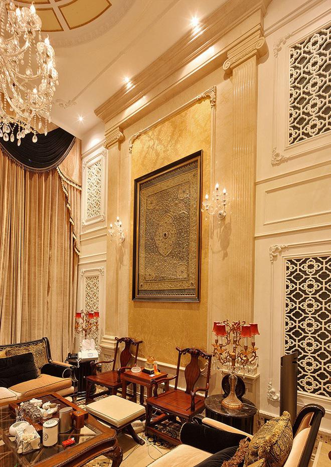 大气豪华欧式挑高客厅背景墙设计装潢图 - 效果图