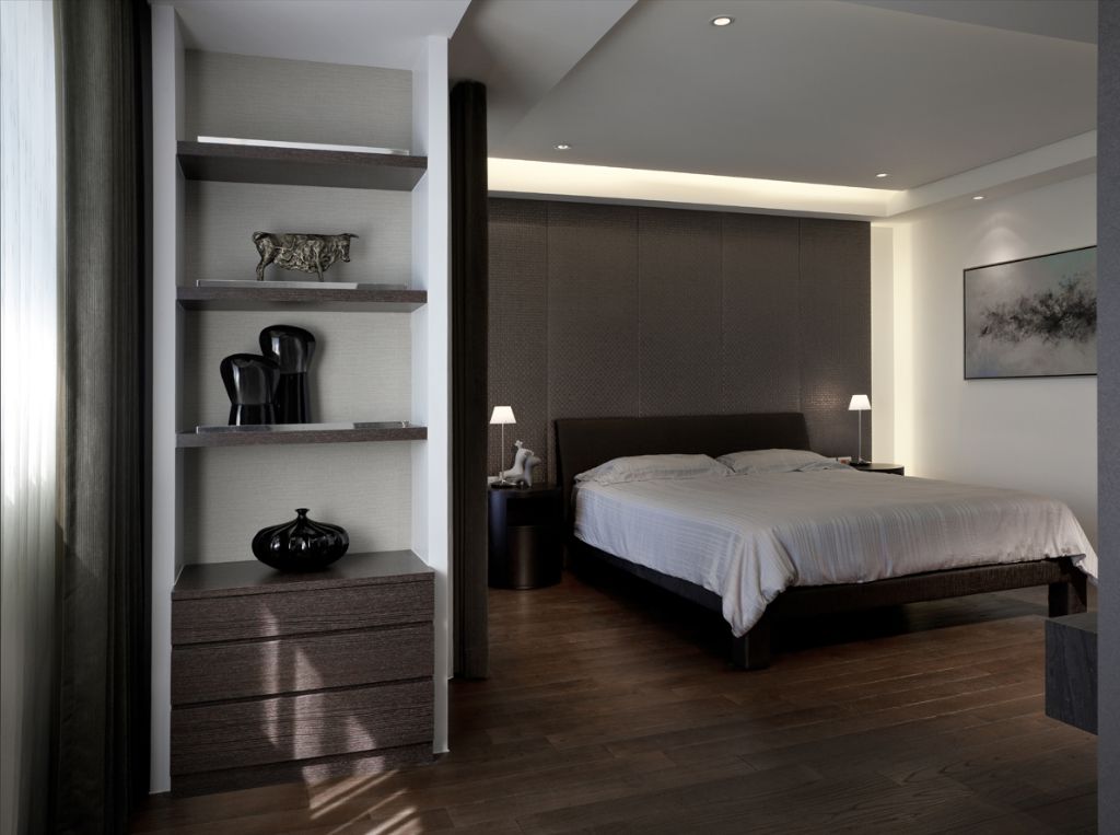 咖色系现代卧室装修鉴赏 - 效果图