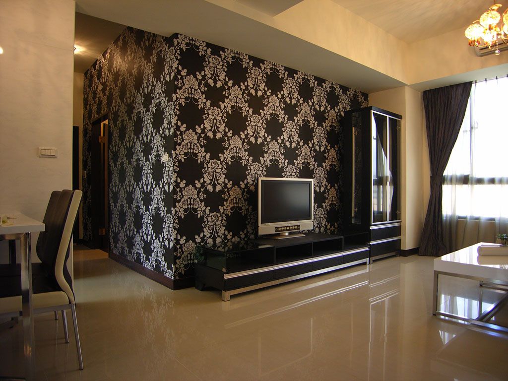 现代家居电视背景墙设计 - 效果图