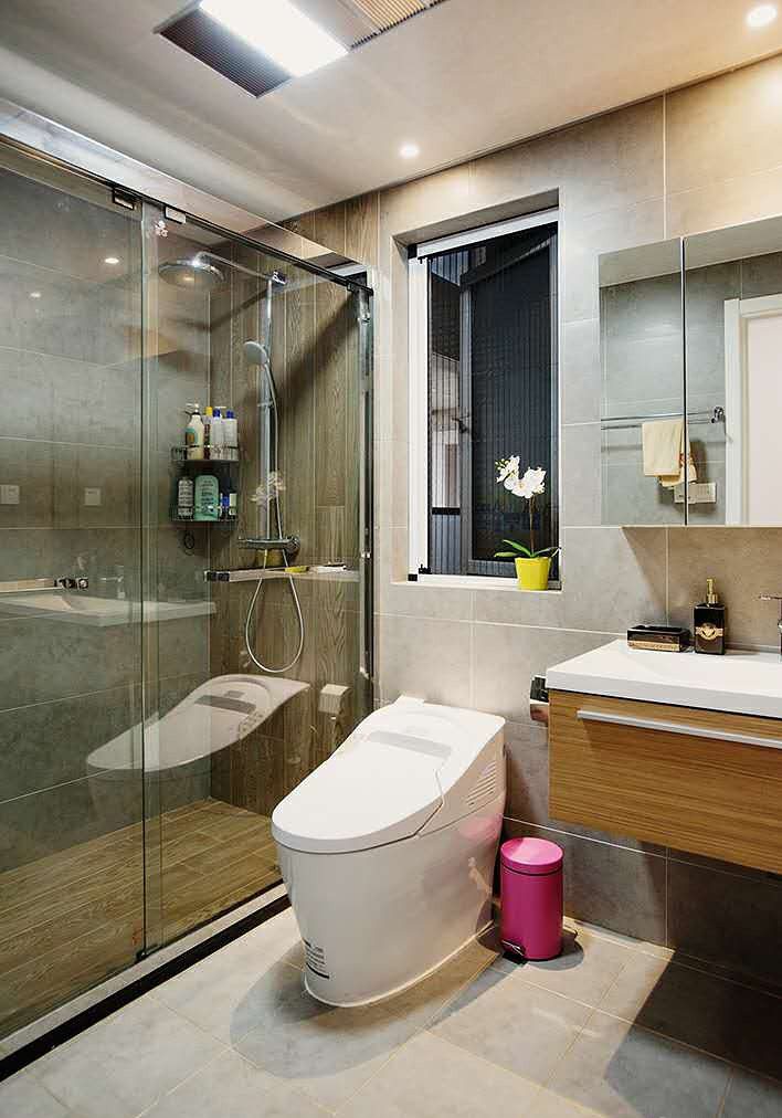 现代简约设计整体卫生间装修图 - 效果图