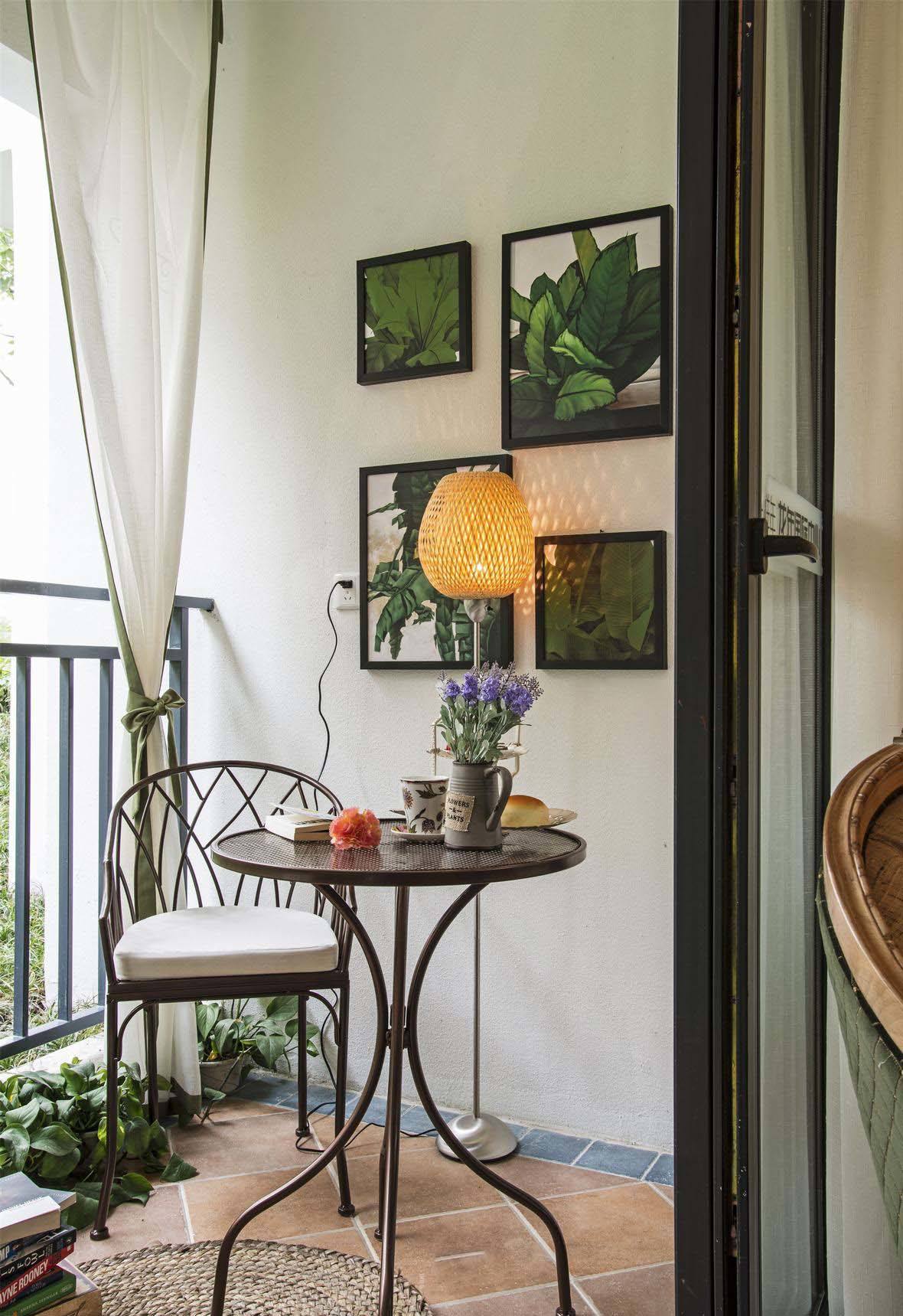 田园设计装修风格家居休闲小阳台设计装潢图 - 效果图