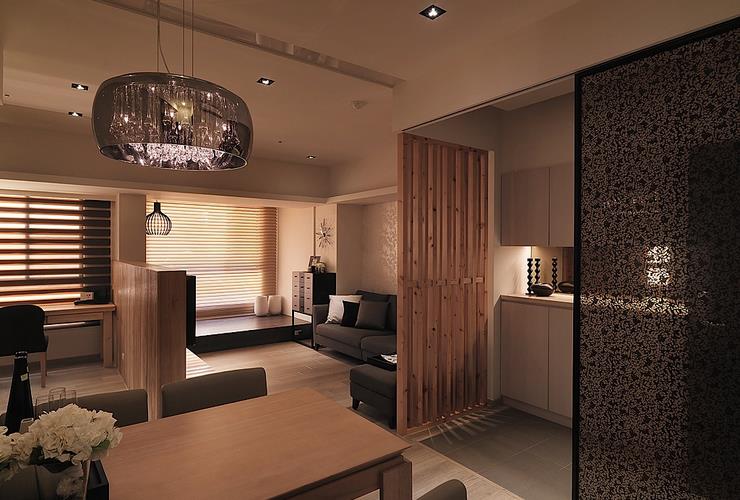 古朴深邃禅意家居室内日式设计隔断图 - 效果图