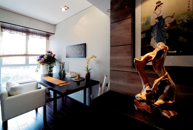 时尚摩登新中式书房设计装修图 - 效果图