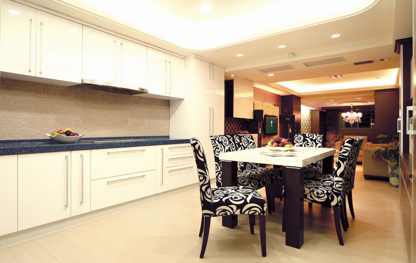 新古典餐厨房一体装修图 - 效果图