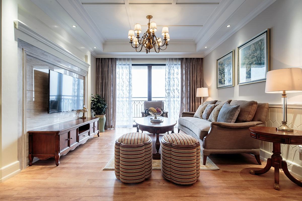 10万打造浪漫典雅美式装修三居效果图