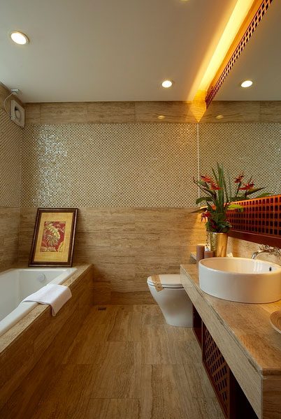 现代风格别墅室内卫生间整体装潢效果图