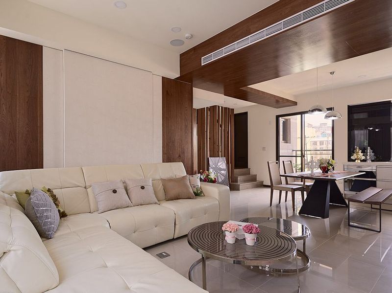 时尚现代风跃层客厅餐厅一体效果图