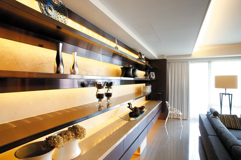 现代时尚客厅置物架设计 - 效果图