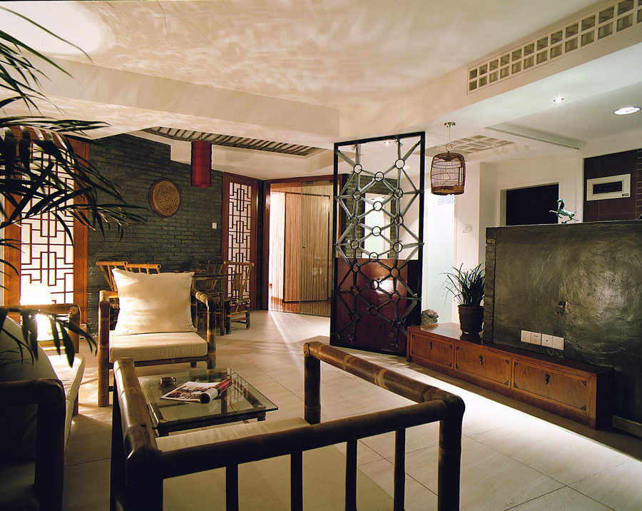 竹林生态中式小户型装潢案例图 - 效果图