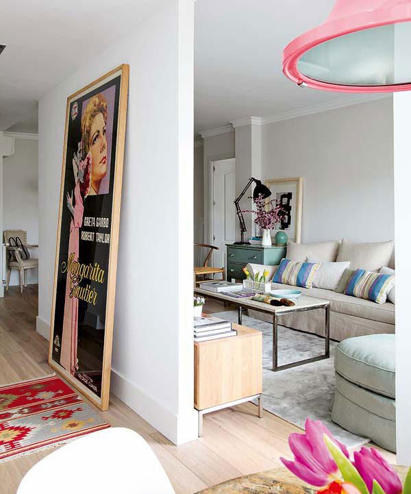 彩色美式田园风客厅效果图