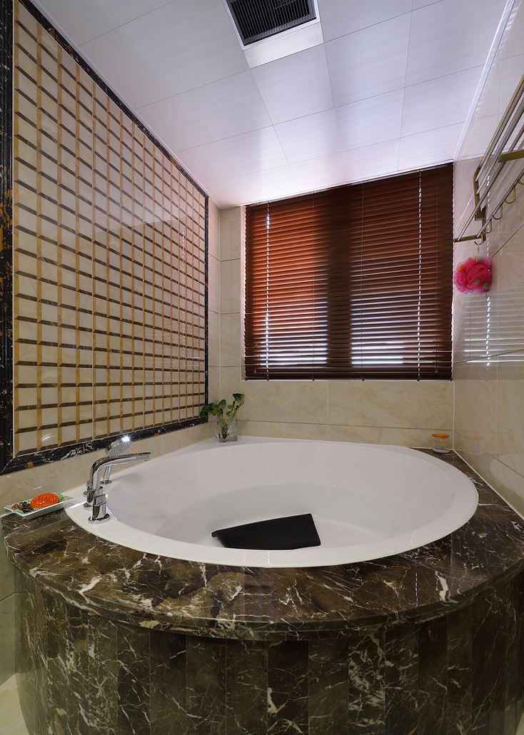 现代中式风大理石浴缸设计 - 效果图