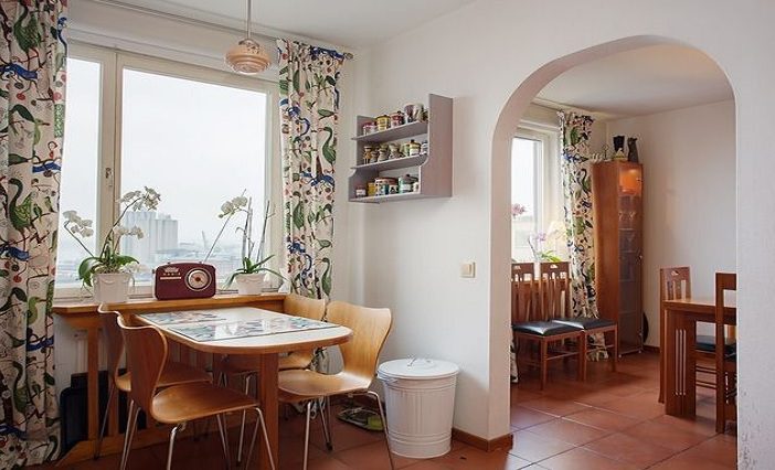 小清新田园风格家居小餐厅拱门隔断效果图