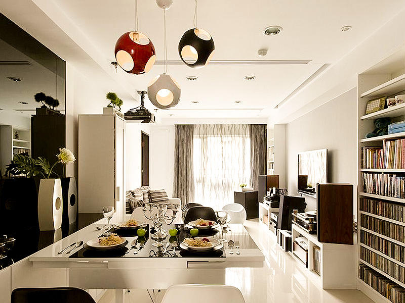 简约时尚客厅吊顶家居效果图