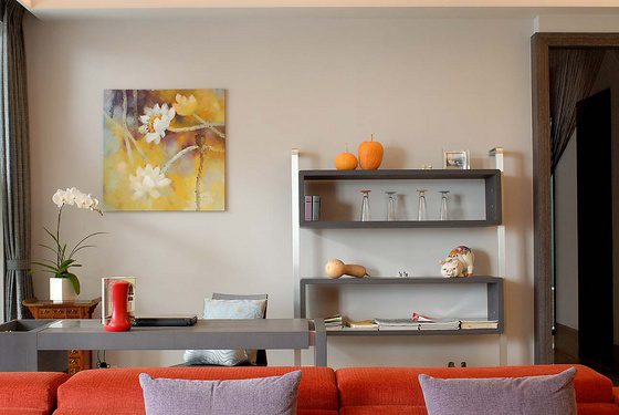 现代家居书房 创意墙面置物架设计 - 效果图