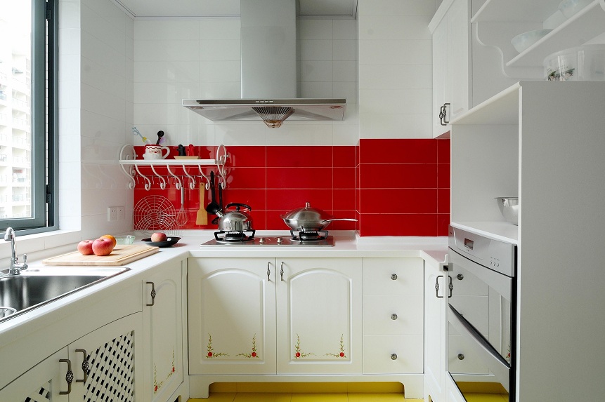 田园设计风格室内厨房橱柜门装潢效果图