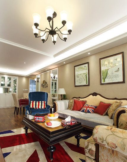 经典美式风格住宅公寓室内吊顶效果图